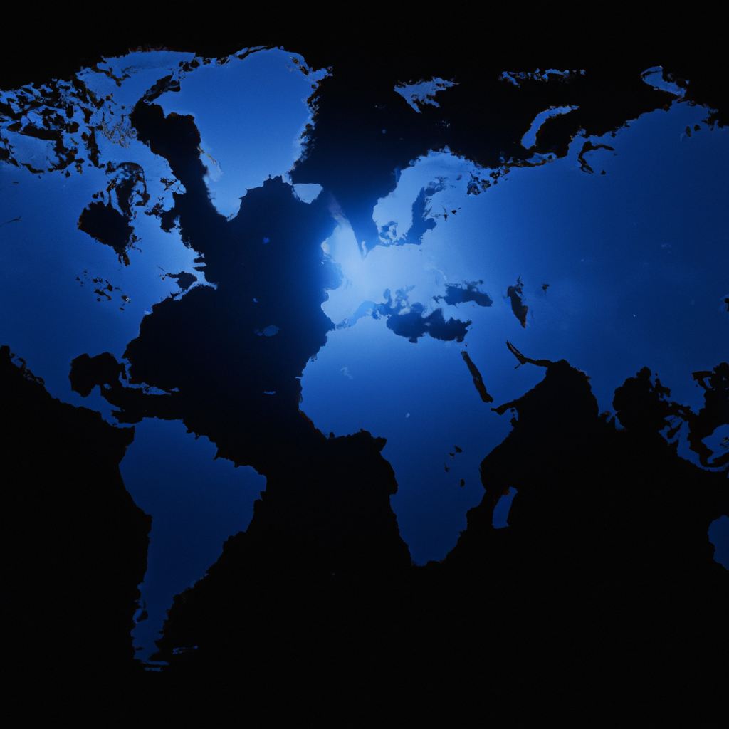 Стилизованная минималистичная карта мира для раздела контактов с адаптацией под тёмную/светлую темы